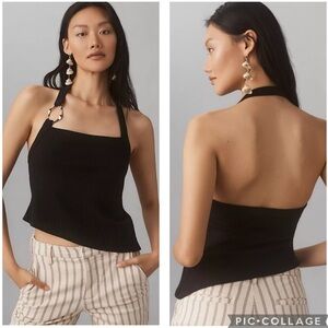 Reformation Black Ribbed Tank Top